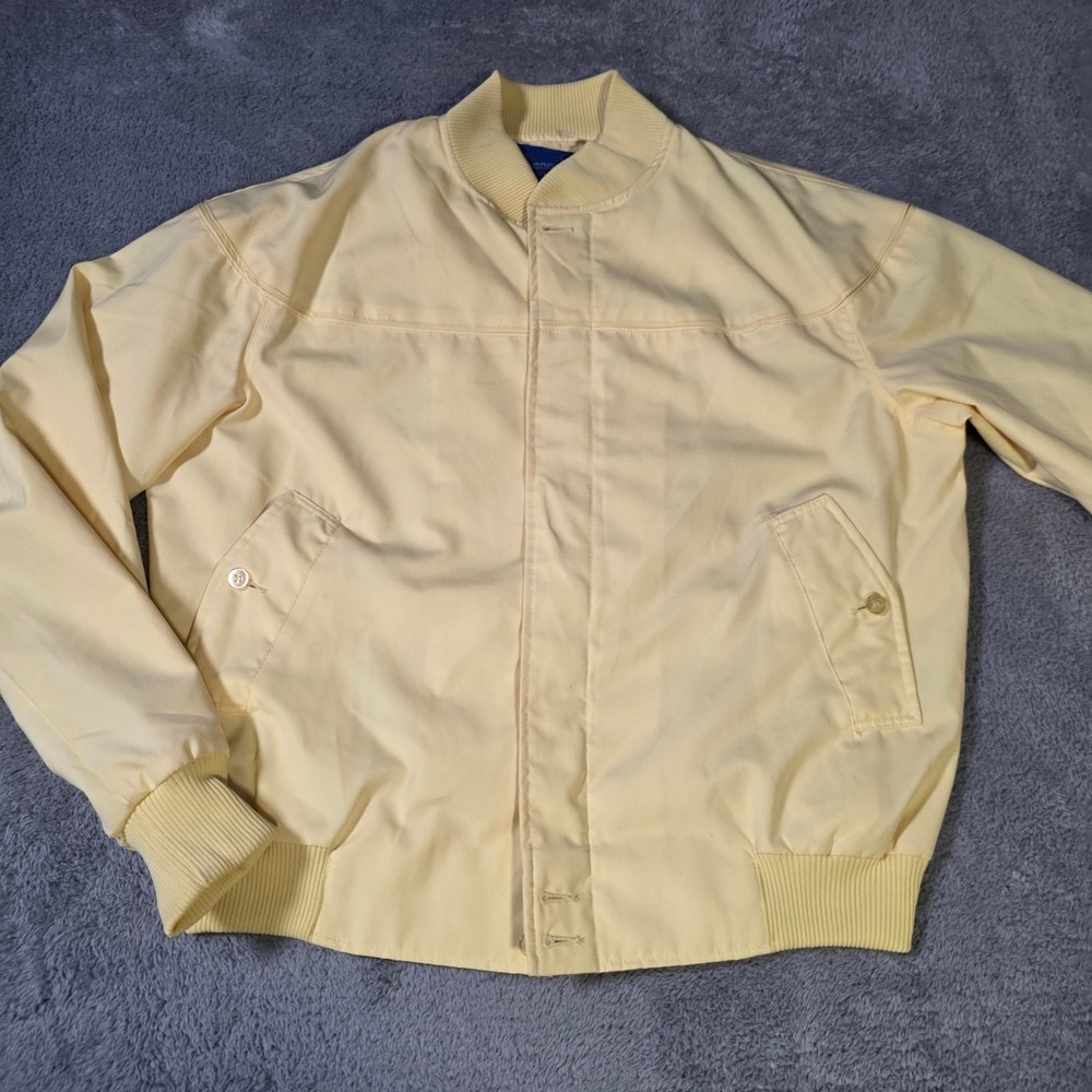 Bengal Lancer Mens 42 Bomber Jacket Yellow Vintage Full Zip Ribbed